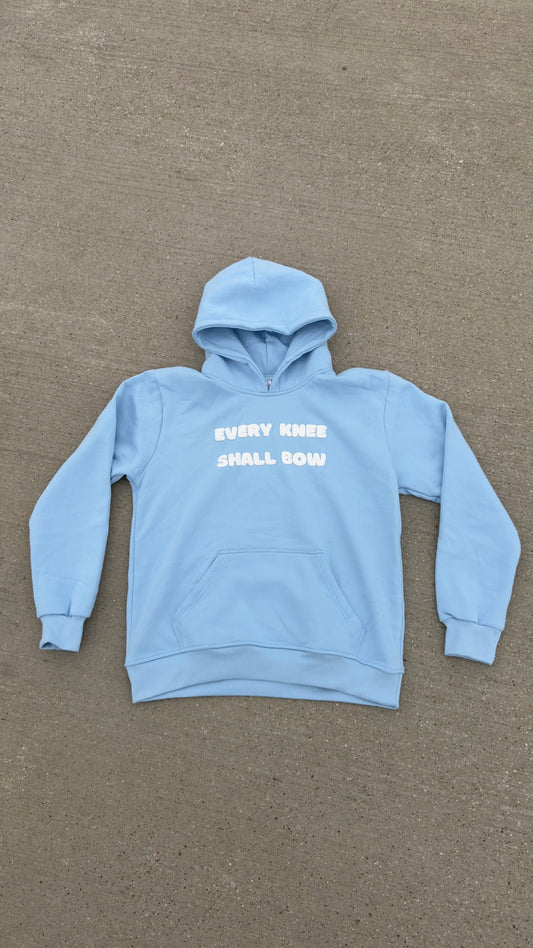 Every Knee Shall Bow Hoodie Baby Blue