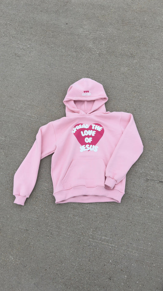 Spread The Love of Jesus Hoodie Pink