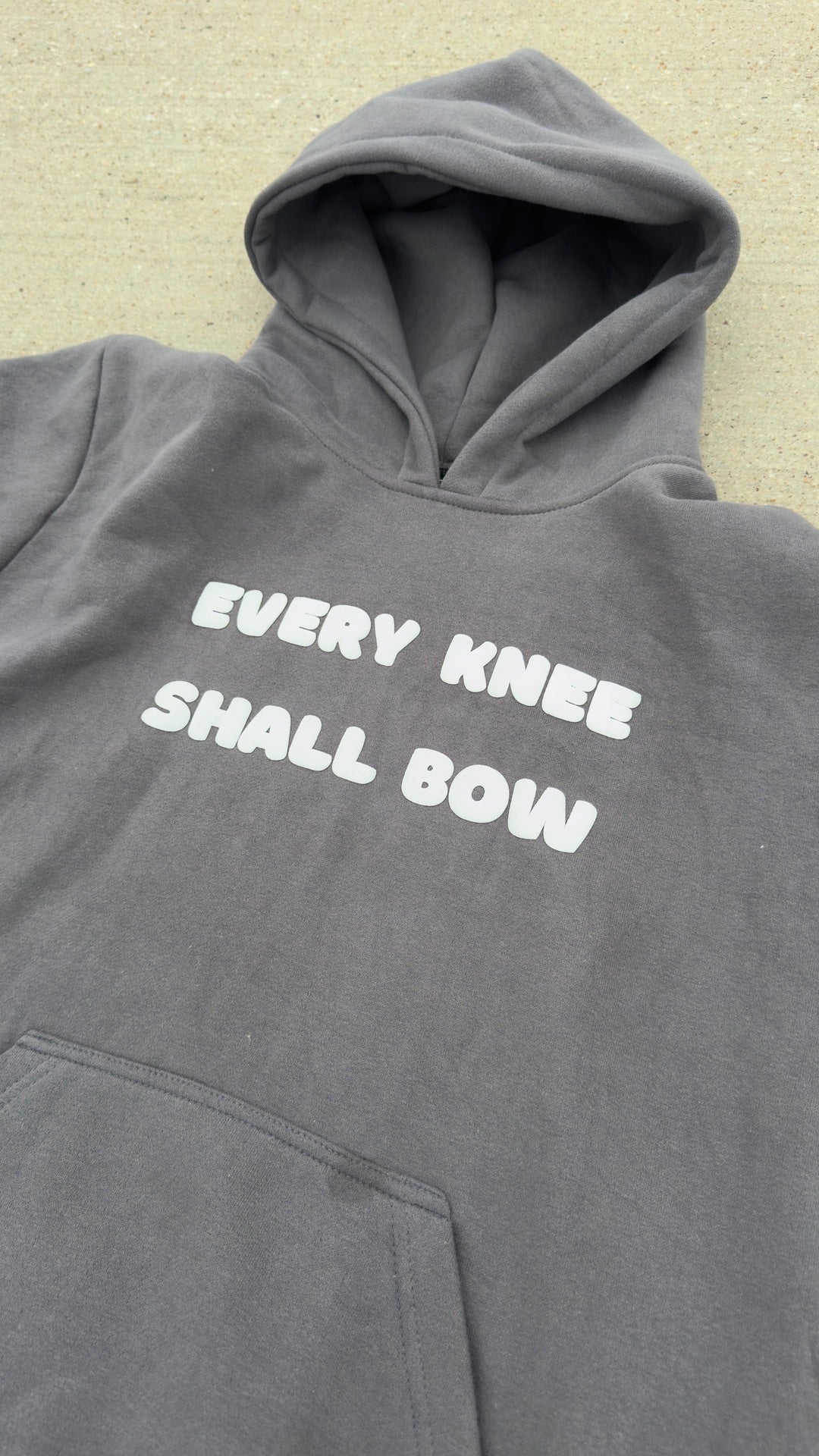 Every Knee Shall Bow Hoodie Grey